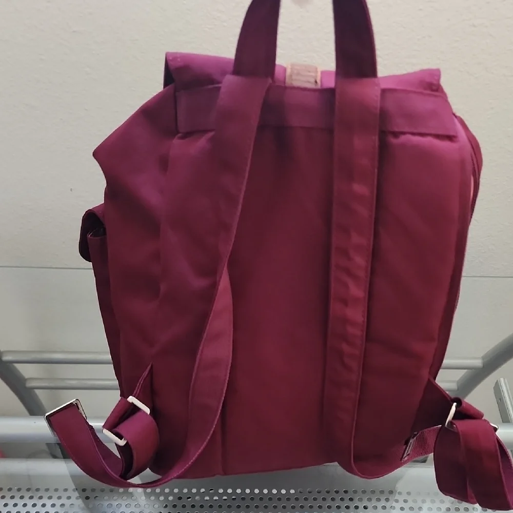 Herschel Maroon Backpack with Tan Straps - Picture 7 of 12
